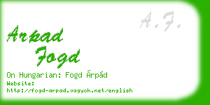 arpad fogd business card